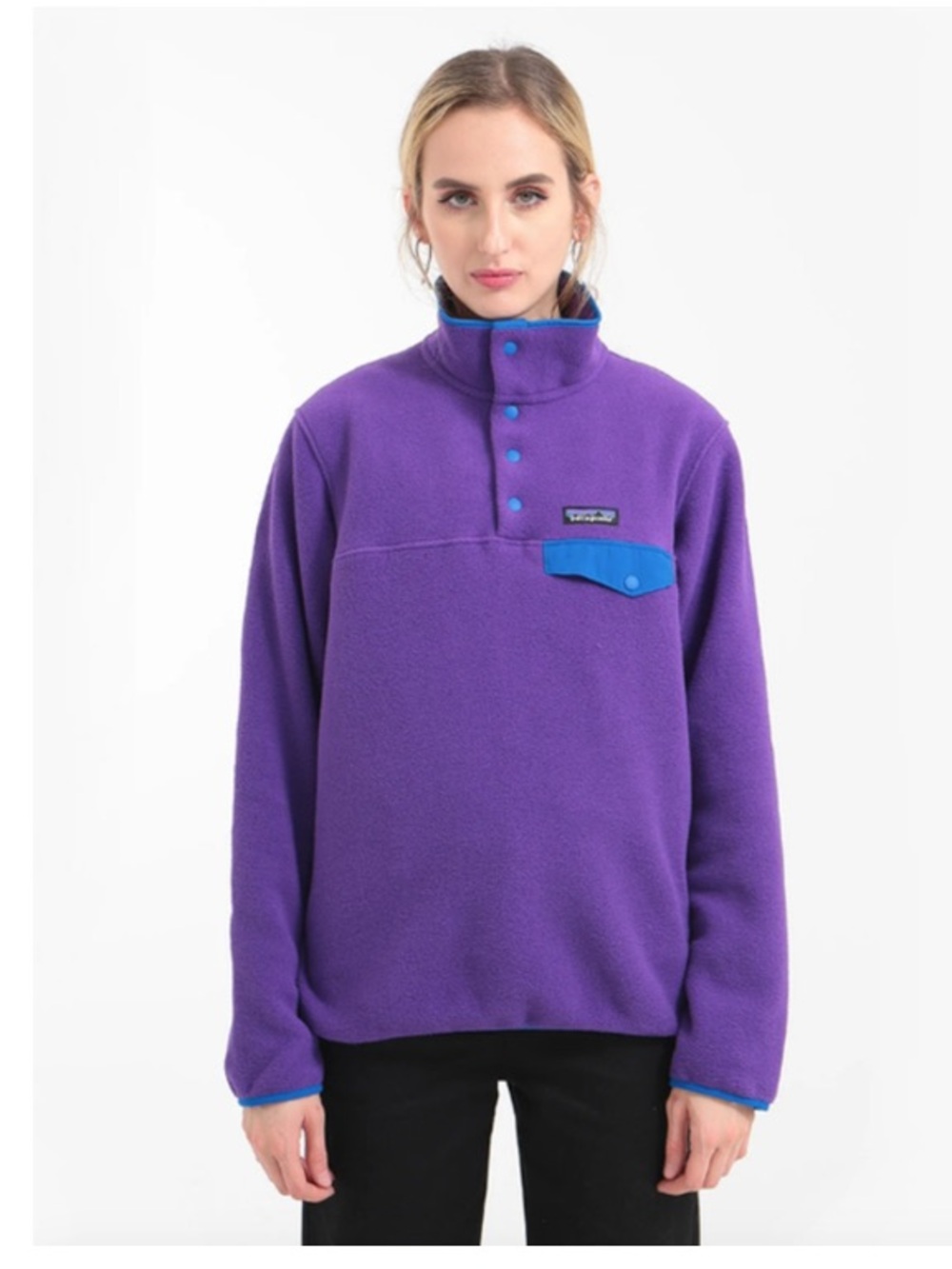 Patagonia Synchilla Purple Snap T Fleece Pullover Size M Women’s